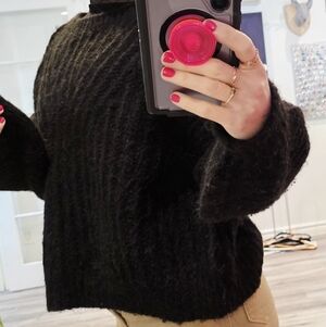 Free People Black  Knit Sweater